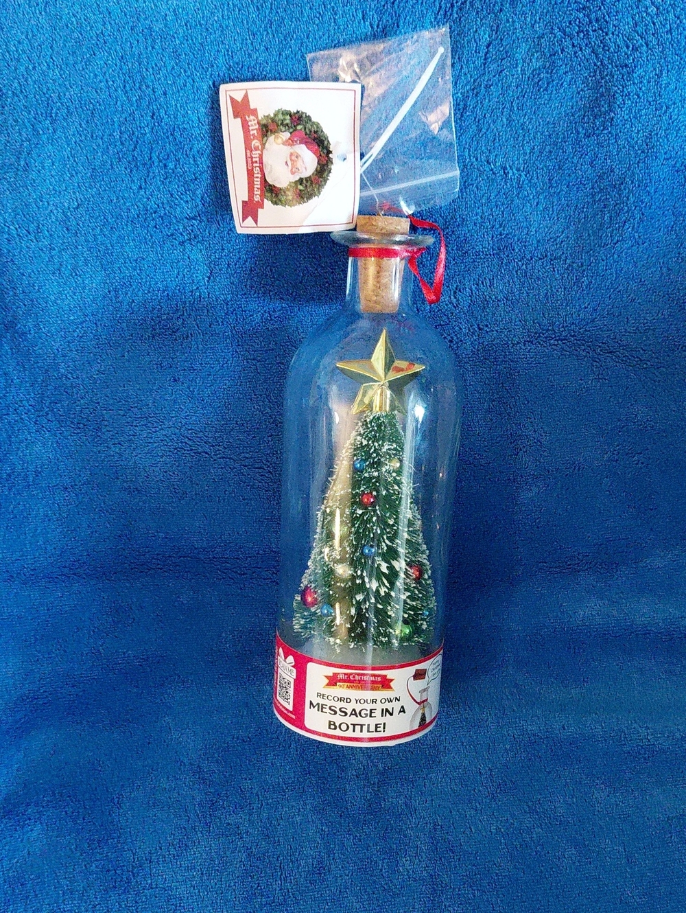 Mr. Christmas NWT Holiday Message-in-a-Bottle with Green Christmas Tree